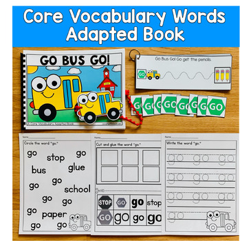 Back To School Free Core Vocabulary Words Adapted Book