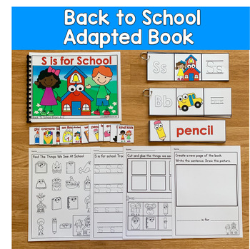Back to School Alphabet Adapted Book | Beginning Sounds | S Is for School