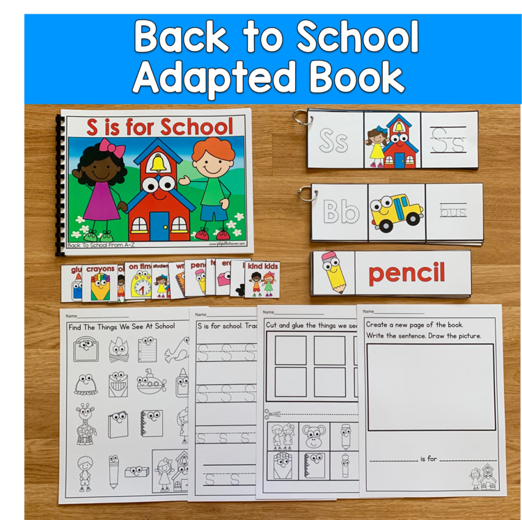 Back to School Alphabet Adapted Book | Beginning Sounds | S Is for School
