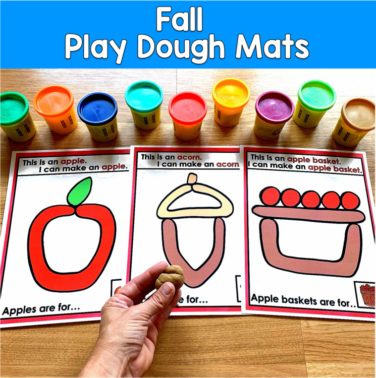 Fall Play Dough Mats | Describing Feature Function Fine Motor | SLP SPED Autism