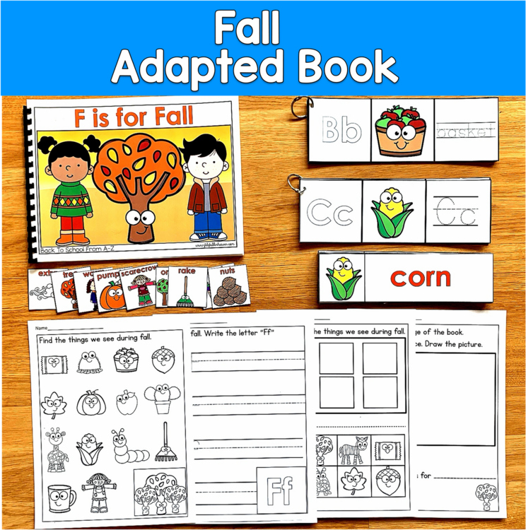 Fall Adapted Book | Alphabet Letters Beginning Sounds | SLP SPED Autism PreK