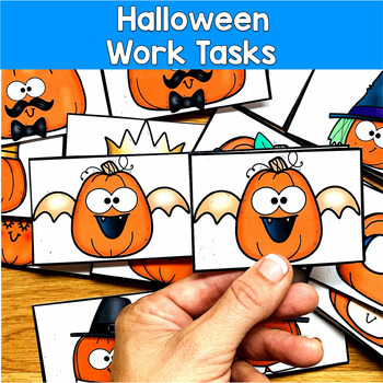 Halloween Work Tasks & Task Boxes | Visual Discrimination | SPED Autism PreK