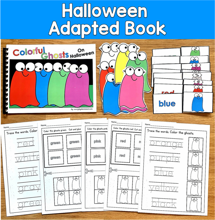 Halloween Adapted Book | Colors & Color Words | SLP SPED Autism PreK Speech