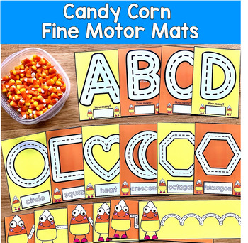 Candy Corn Fine Motor Mats | Letters Shapes Lines | Halloween OT SPED Autism