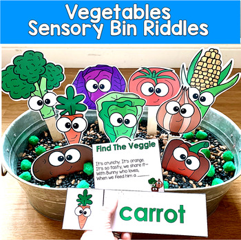Vegetable Activities: "Hey Riddle Riddle" Sensory Bin Riddles