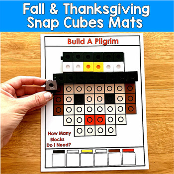 Fall & Thanksgiving Snap Cubes Mats | Counting Colors Fine Motor | Math OT SPED