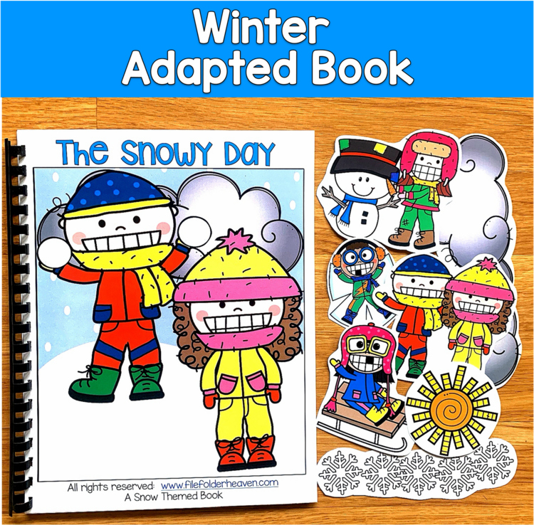 Winter Adapted Book | Prepositions Sequencing WH Questions | SLP SPED Autism