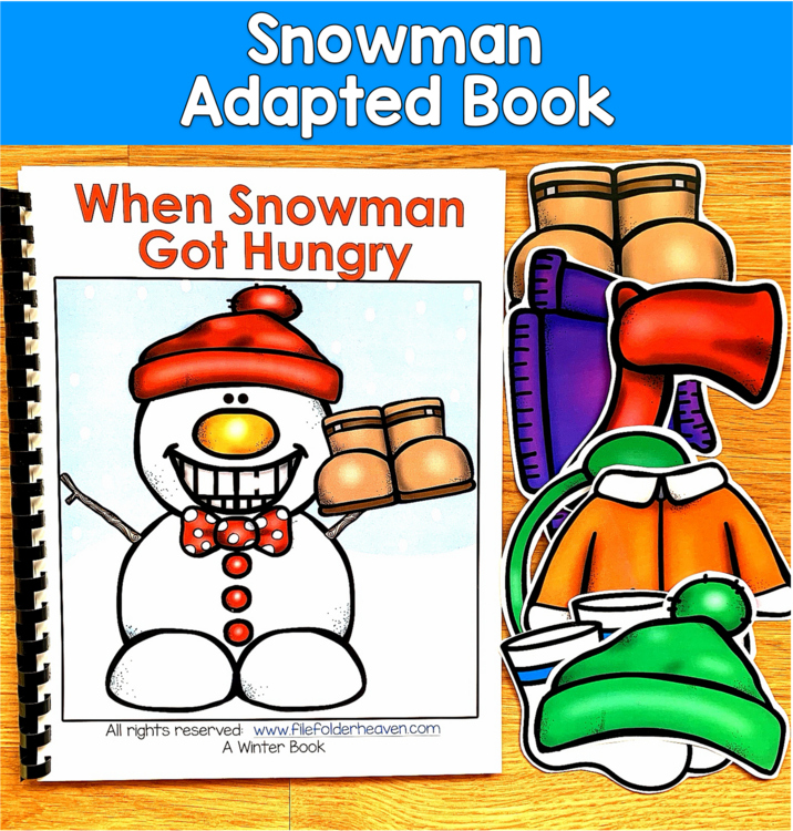 Snowman Adapted Book | When Snowman Got Hungry | Winter Sequencing | SLP SPED