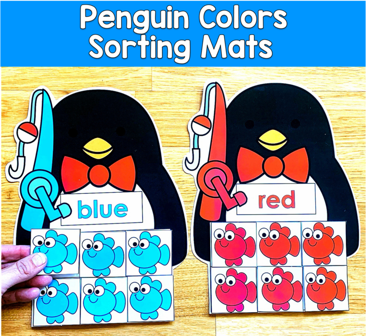Penguin Color Sorting Mats | Identify & Sort Colors | SLP SPED Autism PreK