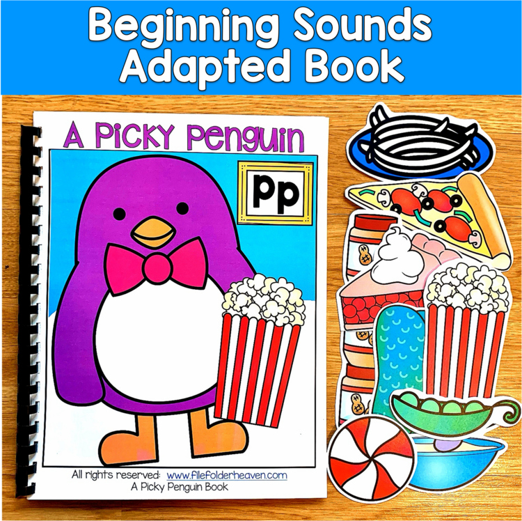 Beginning Sounds Adapted Book | Letter P Penguin Articulation | SLP SPED Autism