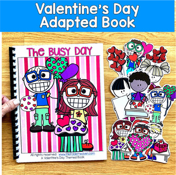 Valentine's Day Adapted Book | Prepositions Sequencing WH Questions | SLP SPED