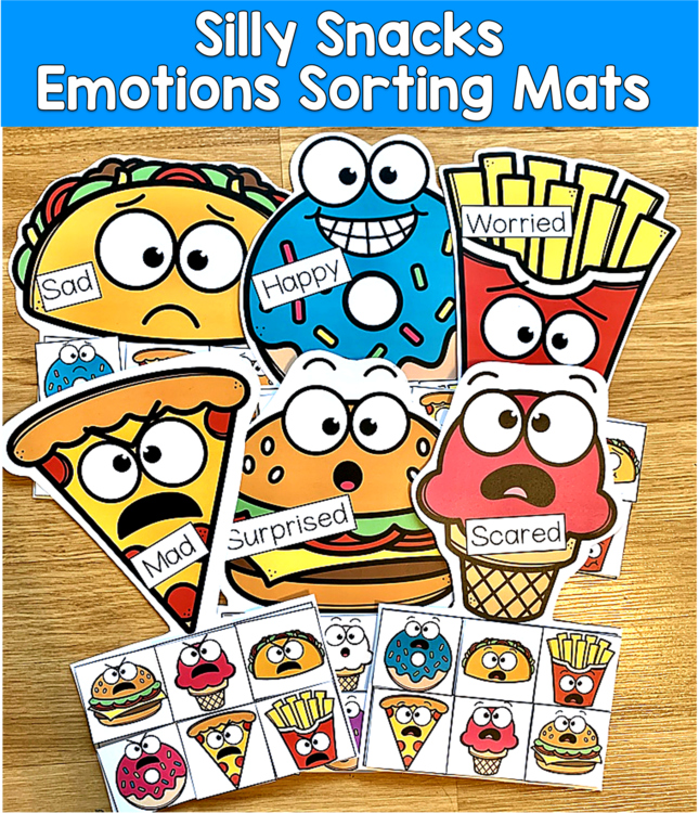 Silly Snacks Emotions Sorting Mats