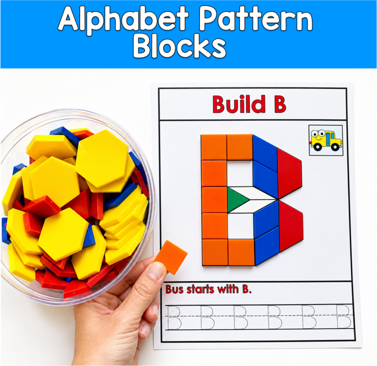 Alphabet Pattern Blocks Fine Motor | Letters Tracing Formation | PreK SPED OT