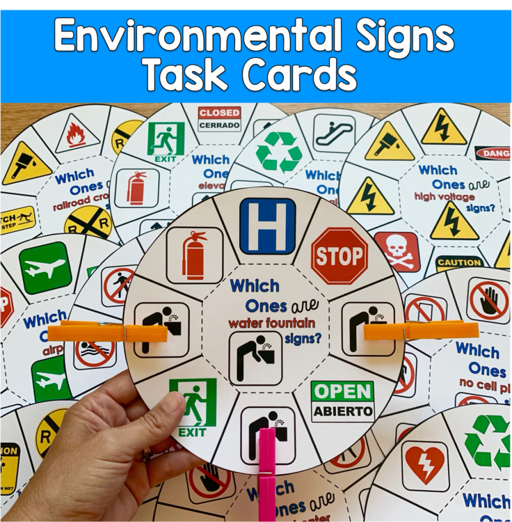 Environmental Signs Task Cards | Life Skills & Safety Signs