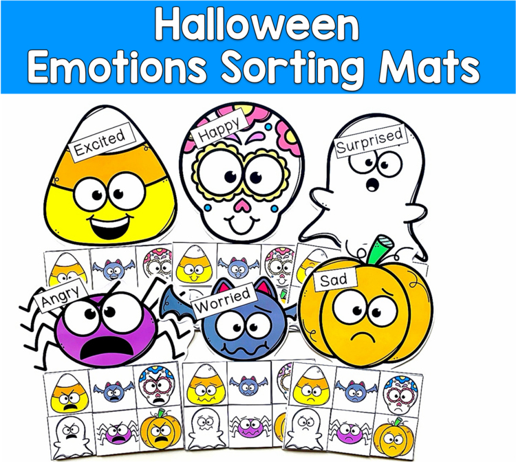 Halloween Emotions Sorting Mats | Identifying Feelings | SLP SPED Autism SEL