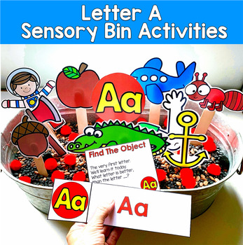 Letter A Activities | Hey Riddle Riddle Sensory Bin Riddles | SLP SPED Autism