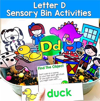 Letter D Activities | Hey Riddle Riddle Sensory Bin Riddles | SLP SPED Autism
