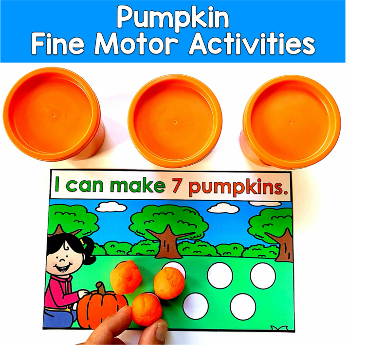 Pumpkin Fine Motor Mats | 100+ Cards Counting Shapes Tracing | OT SPED Autism