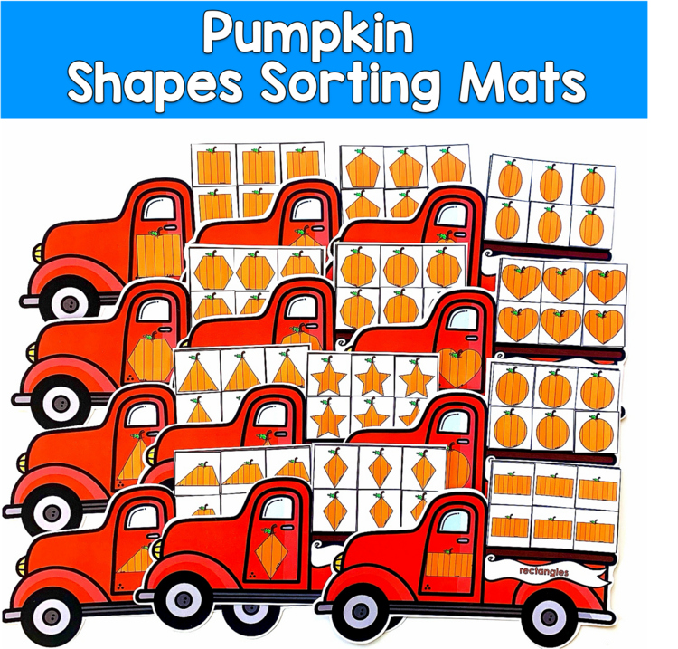 Pumpkin Shape Sorting Mats | 2D Shapes Fall | SLP SPED Autism PreK Centers