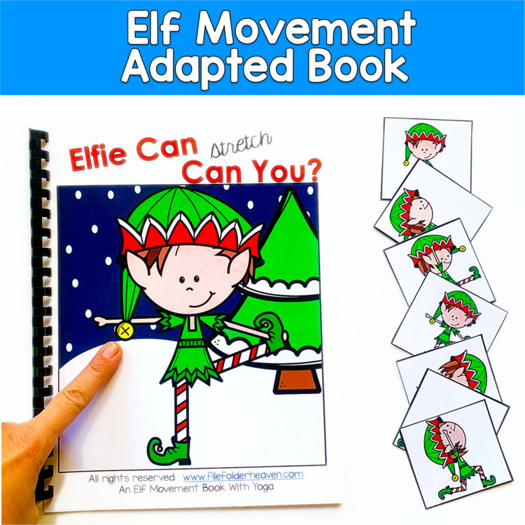 Elf Movement Adapted Book | Brain Breaks Gross Motor | Christmas SPED Autism