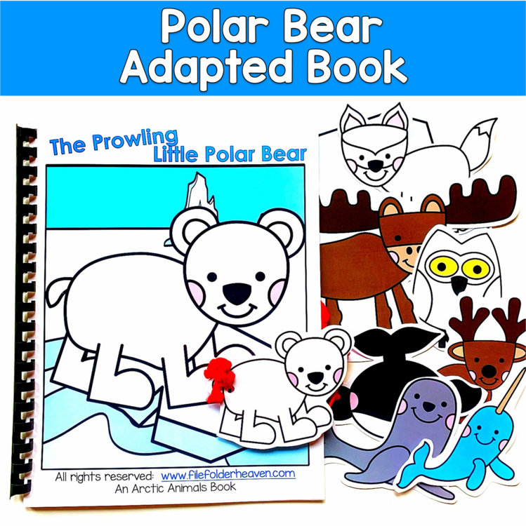 Polar Bear Adapted Book | Prepositions WH Questions | SLP SPED Autism Winter
