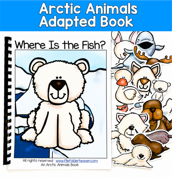 Arctic Animals Adapted Book | WH Questions Sequencing | Winter SLP SPED Autism