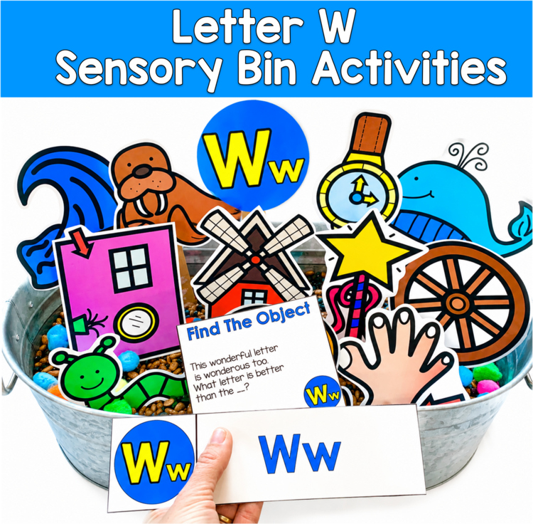 Letter W Activities | Hey Riddle Riddle Sensory Bin Riddles | SLP SPED Autism