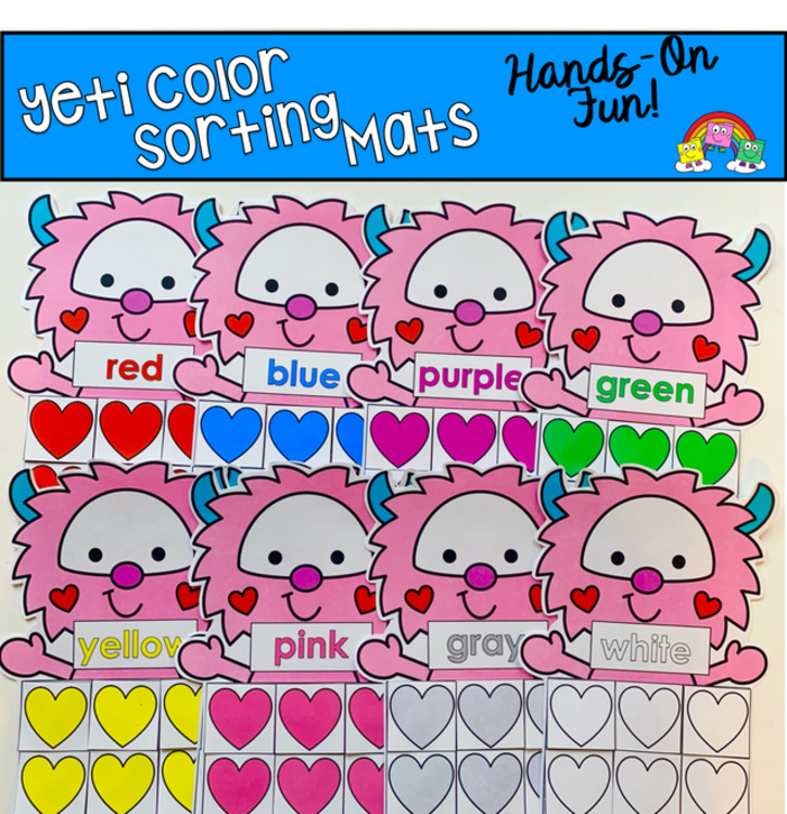 Valentine's Day Color Sorting Mats