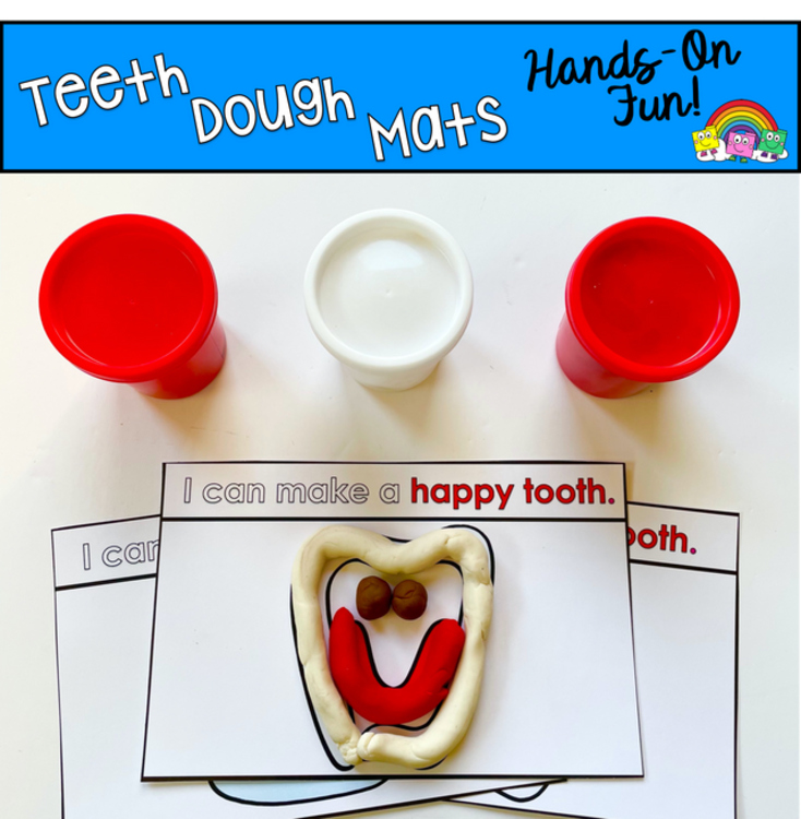 Teeth Dough Mats, Fine Motor Activities For Preschool, Dental Hygiene Activities