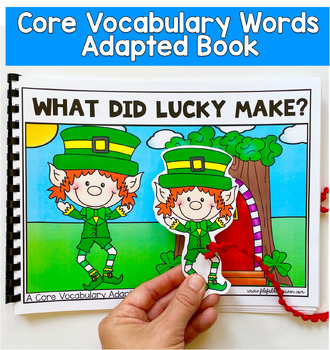 Core Words Adapted Book And Activities:  "What Did Lucky Make?" Core Word Make