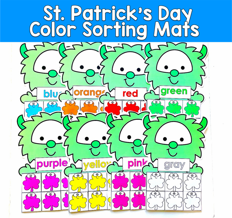 St Patrick's Day Color Sorting Mats | Identify & Sort Colors | SLP SPED Autism