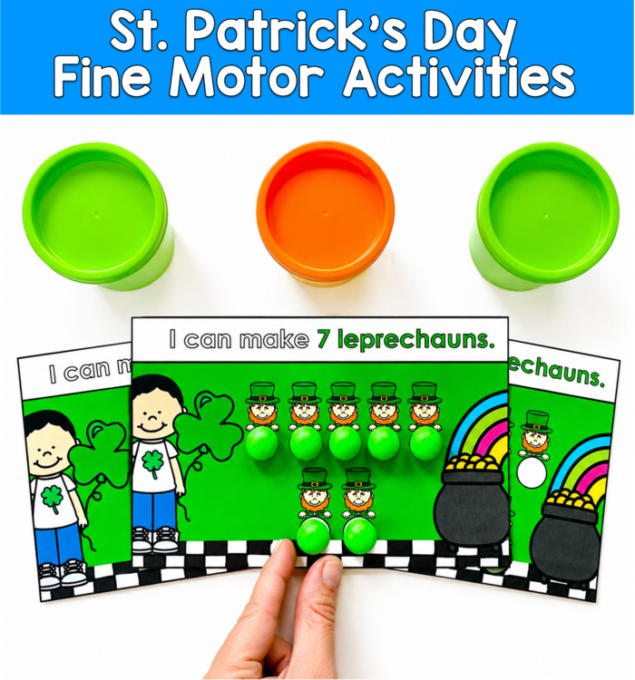 St. Patrick's Day Fine Motor Task Cards | Counting Colors | PreK SPED Autism OT