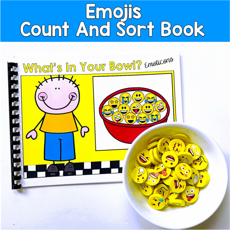 Emoji Mini Eraser Count & Sort Math Book | Patterns Make Ten | PreK SPED Autism