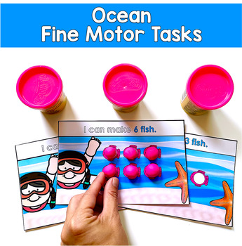 Ocean Fine Motor Tasks | 140 Cards Morning Tubs Play Dough | OT SLP SPED Autism