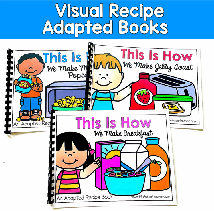 Visual Recipe Adapted Books | Life Skills Sequencing | SLP SPED Autism Cooking