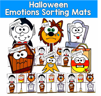 Halloween Emotions Sorting Mats | Identifying Feelings | SLP SPED Autism SEL
