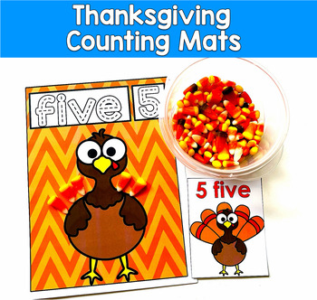Thanksgiving Counting Mats | Numbers 1-10 Fine Motor Tracing | Math OT SPED PreK
