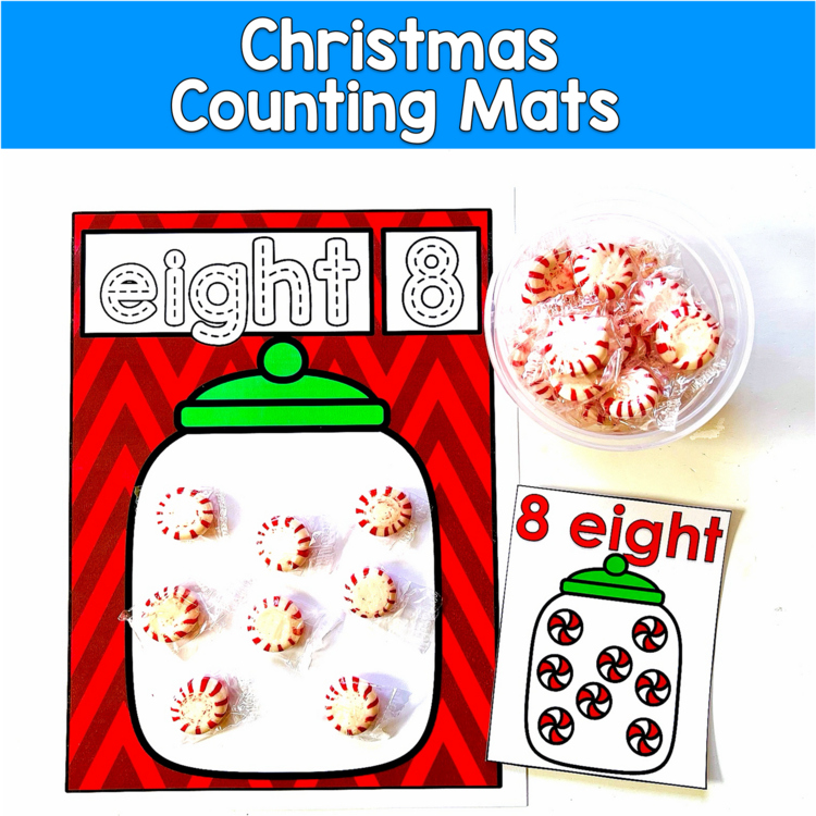 Christmas Counting Mats | Numbers 1-10 Fine Motor | Math OT SPED Autism PreK