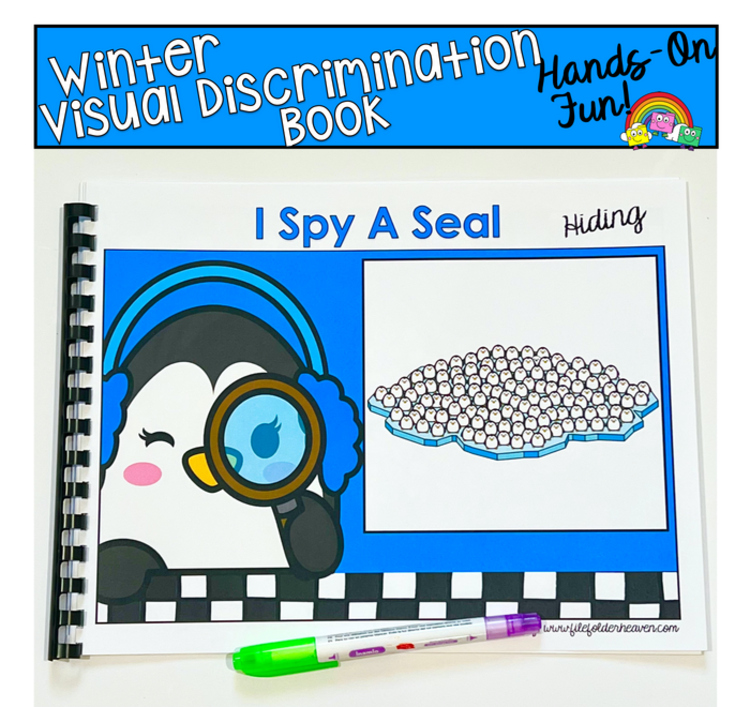 Winter Visual Discrimination Activity:  "I Spy A Seal Hiding"
