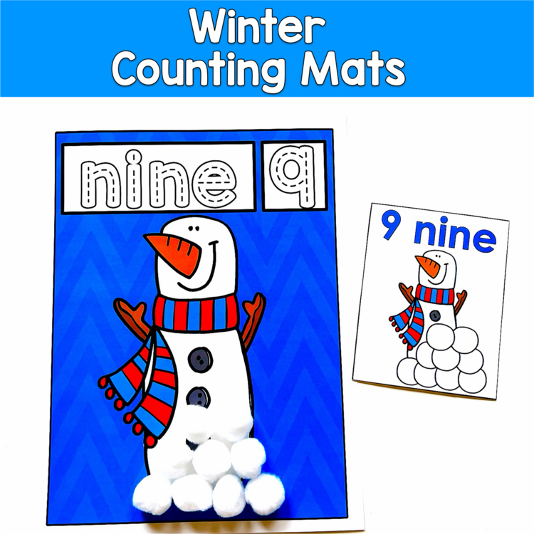 Winter Counting Mats | Numbers 1-10 Fine Motor | Math OT SPED Autism PreK