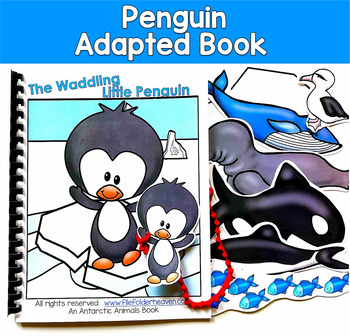 Penguin Adapted Book: Waddling Little Penguin | Prepositions WH | Pre-K SPED