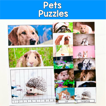 Pets Number Puzzles Real Photos | 20 Pets 2 Levels | SLP SPED Autism Math