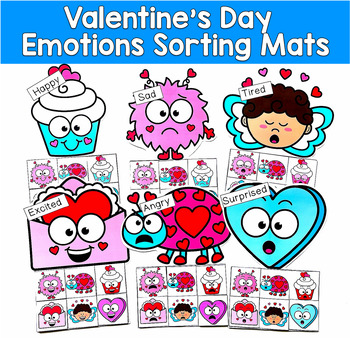 Valentine's Day Feelings & Emotions Sorting Mats | Identify Emotions | SLP SEL