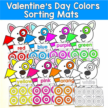 Valentine's Day Color Sorting Mats | Identify & Sort Colors | SLP SPED Autism