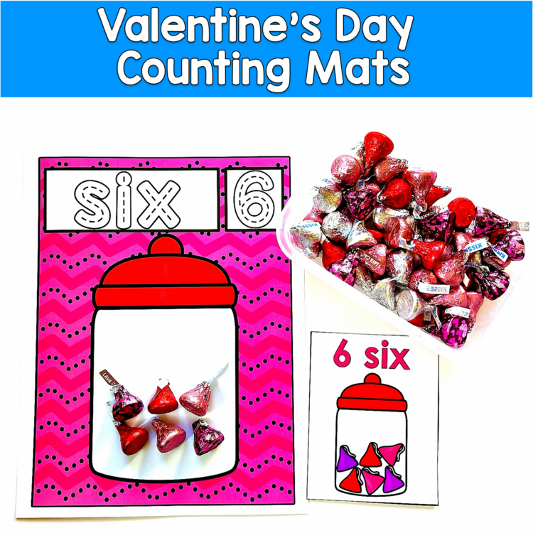 Valentine's Day Counting Mats | Numbers 1-10 Fine Motor | Math OT SPED PreK