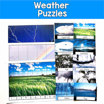 Weather Number Puzzles Real Photos | 18 Types 2 Levels | SLP SPED Autism Science