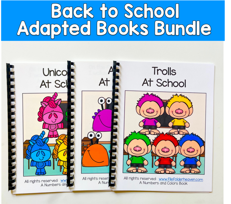 Back to School Adapted Book Bundle | Colors Numbers and Counting
