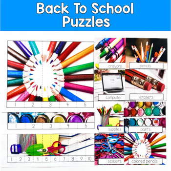 Back to School Puzzles Real Photos | Number Sequencing 1-10 | SLP SPED Autism