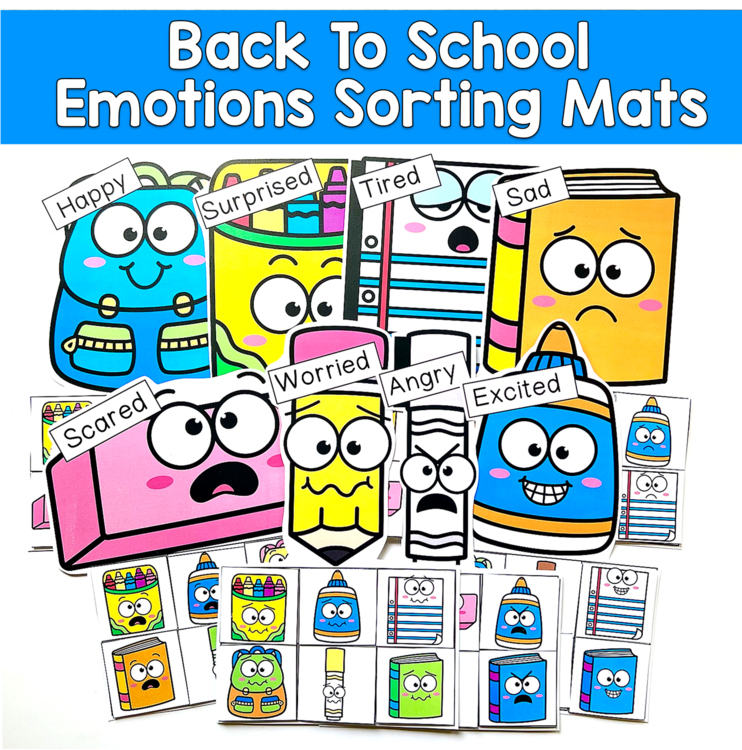 Back to School Emotions Sorting Mats | SEL Speech Therapy SPED Autism