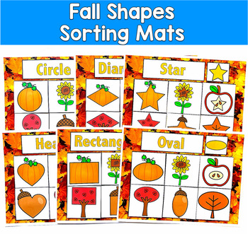 Fall Shape Sorting Mats | Identify & Sort 2D Shapes | SLP SPED Autism PreK